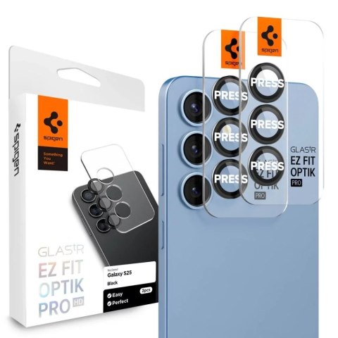 Spigen Osłona Aparatu do Samsung Galaxy S25 Black Spigen Optik Pro Glas.TR "EZ Fit" Camera Protector 2-Pack Spigen Osłona Aparatu do Samsung Galaxy S25 Black Spigen Optik Pro Glas.TR "EZ Fit" Camera Protector 2-Pack