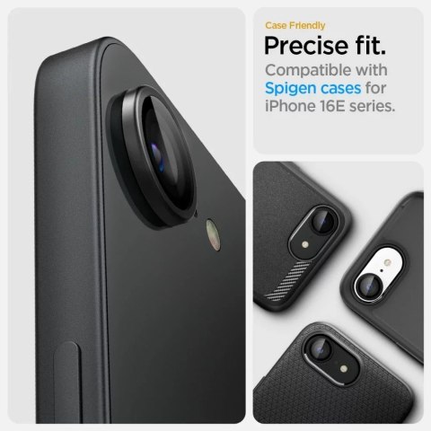 Spigen Osłona aparatu do iPhone 16e Spigen Optik Pro Glas.TR „EZ Fit" Camera Protector 2-Pack Black Spigen Osłona aparatu do iPhone 16e Spigen Optik Pro Glas.TR „EZ Fit" Camera Protector 2-Pack Black