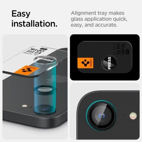 Spigen Osłona aparatu do iPhone 16e Spigen Optik Pro Glas.TR „EZ Fit" Camera Protector 2-Pack Black Spigen Osłona aparatu do iPhone 16e Spigen Optik Pro Glas.TR „EZ Fit" Camera Protector 2-Pack Black
