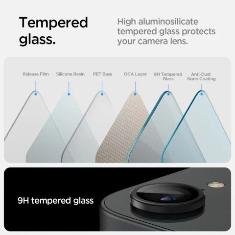 Spigen Osłona aparatu do iPhone 16e Spigen Optik Pro Glas.TR „EZ Fit" Camera Protector 2-Pack Black Spigen Osłona aparatu do iPhone 16e Spigen Optik Pro Glas.TR „EZ Fit" Camera Protector 2-Pack Black