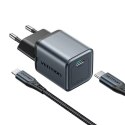 Vention Ładowarka GaN Vention USB-C 20W + Kabel USB-C do Lightning 1m Szara