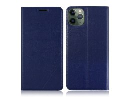 Alogy Etui z klapką portfel Alogy skórzane obudowa do Apple iPhone 11 Pro Max Granatowe