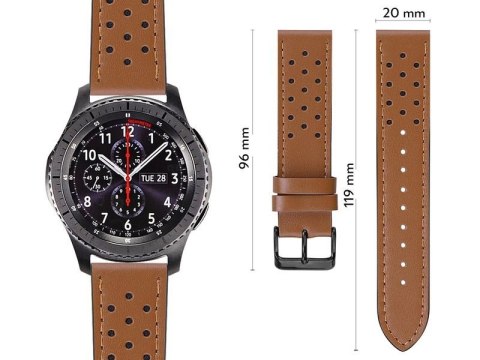 Alogy Pasek Alogy skóra leather band do Samsung Watch Active 2 (20mm) Brązowy Alogy Pasek Alogy skóra leather band do Samsung Watch Active 2 (20mm) Brązowy