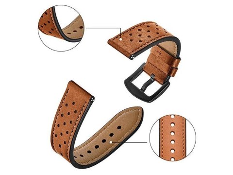 Alogy Pasek Alogy skóra leather band do Samsung Watch Active 2 (20mm) Brązowy Alogy Pasek Alogy skóra leather band do Samsung Watch Active 2 (20mm) Brązowy
