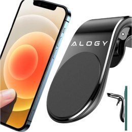 Alogy Uchwyt magnetyczny do samochodu na telefon do kratki nawiewu mocny Alogy Czarny