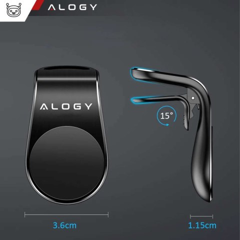 Alogy Uchwyt magnetyczny do samochodu na telefon do kratki nawiewu mocny Alogy Czarny Alogy Uchwyt magnetyczny do samochodu na telefon do kratki nawiewu mocny Alogy Czarny