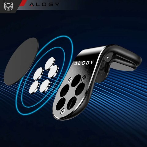 Alogy Uchwyt magnetyczny do samochodu na telefon do kratki nawiewu mocny Alogy Czarny Alogy Uchwyt magnetyczny do samochodu na telefon do kratki nawiewu mocny Alogy Czarny