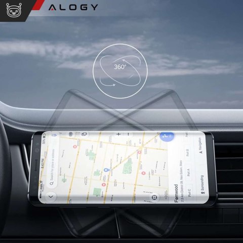 Alogy Uchwyt magnetyczny do samochodu na telefon do kratki nawiewu mocny Alogy Czarny Alogy Uchwyt magnetyczny do samochodu na telefon do kratki nawiewu mocny Alogy Czarny