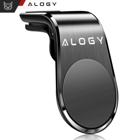 Alogy Uchwyt magnetyczny do samochodu na telefon do kratki nawiewu mocny Alogy Czarny Alogy Uchwyt magnetyczny do samochodu na telefon do kratki nawiewu mocny Alogy Czarny