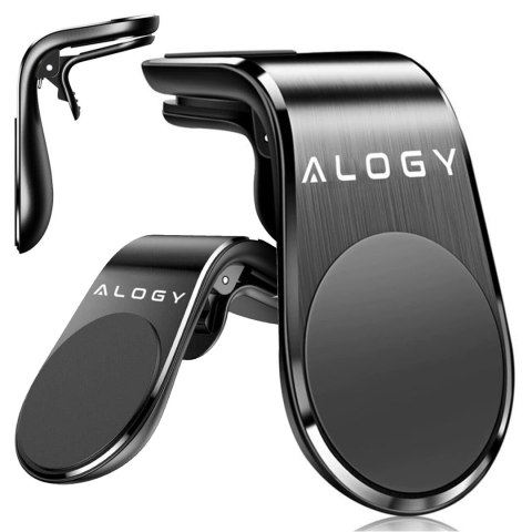Alogy Uchwyt magnetyczny do samochodu na telefon do kratki nawiewu mocny Alogy Czarny Alogy Uchwyt magnetyczny do samochodu na telefon do kratki nawiewu mocny Alogy Czarny