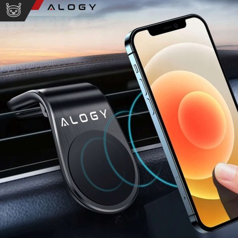 Alogy Uchwyt magnetyczny do samochodu na telefon do kratki nawiewu mocny Alogy Czarny Alogy Uchwyt magnetyczny do samochodu na telefon do kratki nawiewu mocny Alogy Czarny