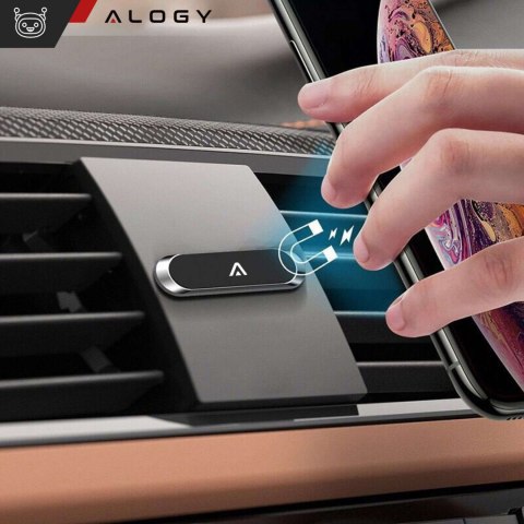 Alogy Uchwyt samochodowy Alogy magnetyczny samoprzylepny na deskę Czarny Alogy Uchwyt samochodowy Alogy magnetyczny samoprzylepny na deskę Czarny