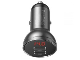 Baseus Ładowarka samochodowa Baseus 2x USB LED 4.8A 24W Grey