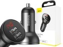 Baseus Ładowarka samochodowa Baseus 2x USB LED 4.8A 24W Grey