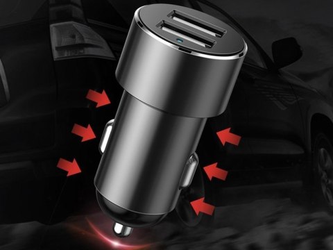 Baseus Ładowarka samochodowa Baseus 2x USB rozdzielacz 80W Car Cigarette black Baseus Ładowarka samochodowa Baseus 2x USB rozdzielacz 80W Car Cigarette black