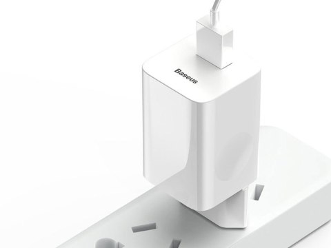 Baseus Ładowarka sieciowa Baseus USB EU Quick Charge QC 3.0 24W White Baseus Ładowarka sieciowa Baseus USB EU Quick Charge QC 3.0 24W White