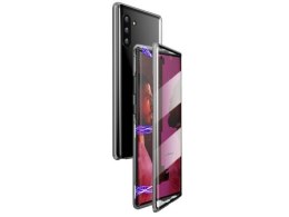 Dr. Fit Etui magnetyczne szklane Dr.Fit dwustronne do Galaxy Note 10 Srebrne