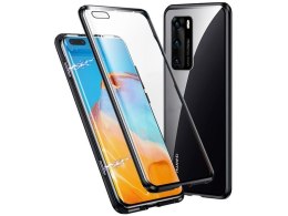 Dr. Fit Etui magnetyczne szklane Dr.Fit dwustronne do Huawei P40 Czarne