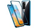 Dr. Fit Etui magnetyczne szklane Dr.Fit dwustronne do Huawei P40 Niebieskie