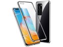 Dr. Fit Etui magnetyczne szklane Dr.Fit dwustronne do Huawei P40 Srebrne