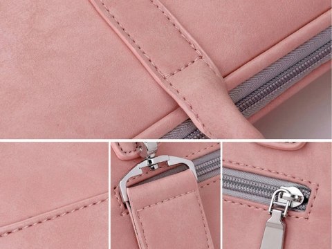 J.QMEI Torba etui skórzane J.QMEI pokrowiec do laptopa 15" do MacBook Air/ Pro Różowa J.QMEI Torba etui skórzane J.QMEI pokrowiec do laptopa 15" do MacBook Air/ Pro Różowa
