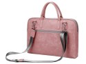 J.QMEI Torba etui skórzane J.QMEI pokrowiec do laptopa 15" do MacBook Air/ Pro Różowa