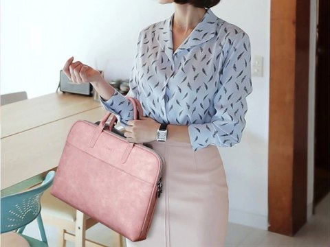 J.QMEI Torba etui skórzane J.QMEI pokrowiec do laptopa 15" do MacBook Air/ Pro Różowa J.QMEI Torba etui skórzane J.QMEI pokrowiec do laptopa 15" do MacBook Air/ Pro Różowa