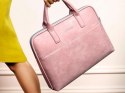 J.QMEI Torba etui skórzane J.QMEI pokrowiec do laptopa 15" do MacBook Air/ Pro Różowa