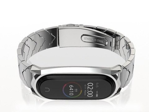 Mijobs Bransoletka V-Style GT band Mijobs do Xiaomi Mi Band 3/4 srebrna Mijobs Bransoletka V-Style GT band Mijobs do Xiaomi Mi Band 3/4 srebrna