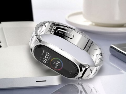 Mijobs Bransoletka V-Style GT band Mijobs do Xiaomi Mi Band 3/4 srebrna Mijobs Bransoletka V-Style GT band Mijobs do Xiaomi Mi Band 3/4 srebrna