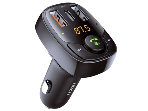 Rock Ładowarka Rock B301 Transmiter Bluetooth FM 2xUSB USB-C Typ C 36W Czarna Rock Ładowarka Rock B301 Transmiter Bluetooth FM 2xUSB USB-C Typ C 36W Czarna