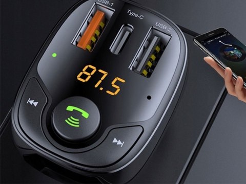 Rock Ładowarka Rock B301 Transmiter Bluetooth FM 2xUSB USB-C Typ C 36W Czarna Rock Ładowarka Rock B301 Transmiter Bluetooth FM 2xUSB USB-C Typ C 36W Czarna