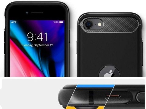 Spigen Etui Spigen Rugged Armor do Apple iPhone SE 2022 / 2020 Matte Black Spigen Etui Spigen Rugged Armor do Apple iPhone SE 2022 / 2020 Matte Black