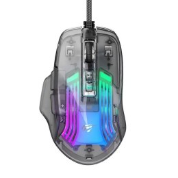 Havit Przewodowa Mysz Gamingowa Havit MS1011SE RGB 7200 DPI Transparentna/Czarna