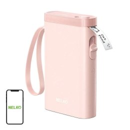 Nelko Termiczna drukarka etykiet Nelko P21 Bluetooth USB-C różowa
