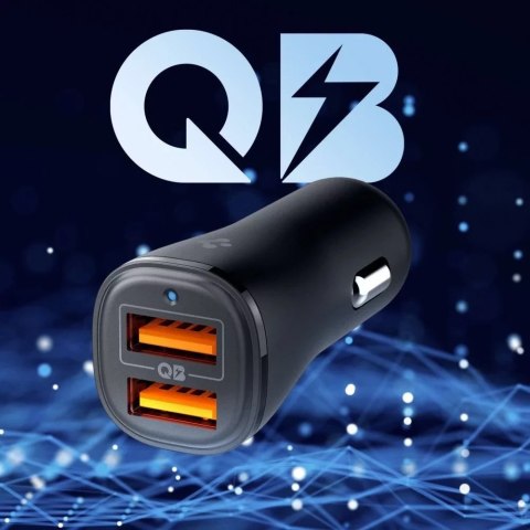 Spigen Ładowarka Samochodowa Spigen Essential EV302 30W 2xUSB-A Quantum Boost Black Spigen Ładowarka Samochodowa Spigen Essential EV302 30W 2xUSB-A Quantum Boost Black