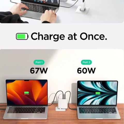 Spigen Ładowarka Sieciowa Spigen ArcStation Pro GaN-1402 140W USB-C 2xPD White Spigen Ładowarka Sieciowa Spigen ArcStation Pro GaN-1402 140W USB-C 2xPD White