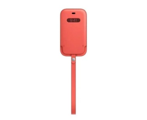 Apple Etui futerał do Apple iPhone 12/12 Pro, kolor Pomarańczowy Pink - Leather Sleeve