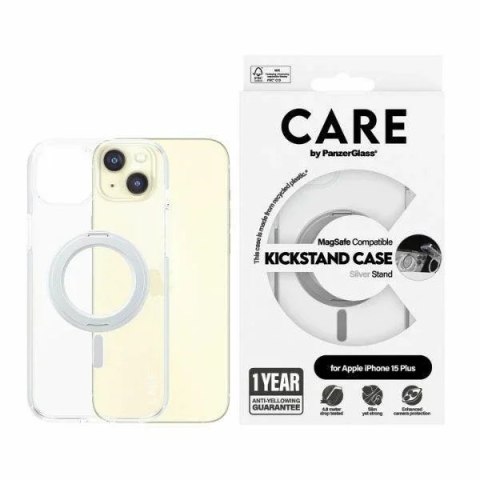 PanzerGlass CARE by PanzerGlass Kickstand CaseiPhone 15 Plus 6,7" MagSafe srebrny/silver 1416 PanzerGlass CARE by PanzerGlass Kickstand CaseiPhone 15 Plus 6,7" MagSafe srebrny/silver 1416