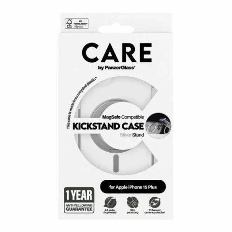 PanzerGlass CARE by PanzerGlass Kickstand CaseiPhone 15 Plus 6,7" MagSafe srebrny/silver 1416 PanzerGlass CARE by PanzerGlass Kickstand CaseiPhone 15 Plus 6,7" MagSafe srebrny/silver 1416