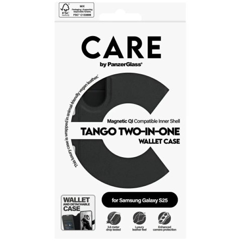 PanzerGlass Etui CARE do Samsung Galaxy S25 by PanzerGlass Feature Tango Wallet 2w1 Czarny PanzerGlass Etui CARE do Samsung Galaxy S25 by PanzerGlass Feature Tango Wallet 2w1 Czarny