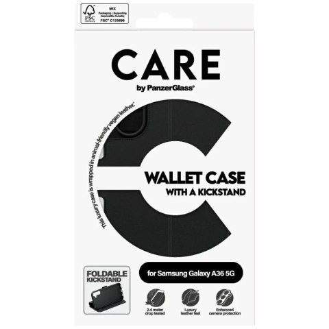 PanzerGlass Etui do Samsung Galaxy A36 5G CARE by PanzerGlass Wallet Case Kickstand Czarny PanzerGlass Etui do Samsung Galaxy A36 5G CARE by PanzerGlass Wallet Case Kickstand Czarny