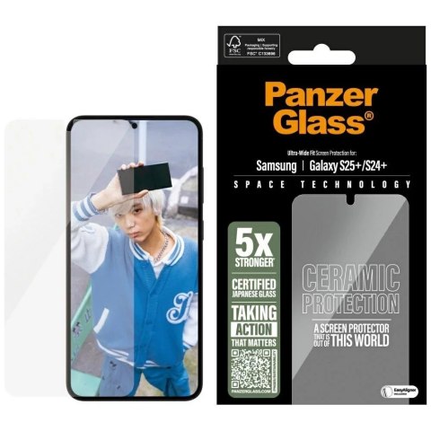 PanzerGlass Szkło ceramiczne do Samsung Galaxy S25+ Plus PanzerGlass Ultra-Wide Fit PanzerGlass Szkło ceramiczne do Samsung Galaxy S25+ Plus PanzerGlass Ultra-Wide Fit