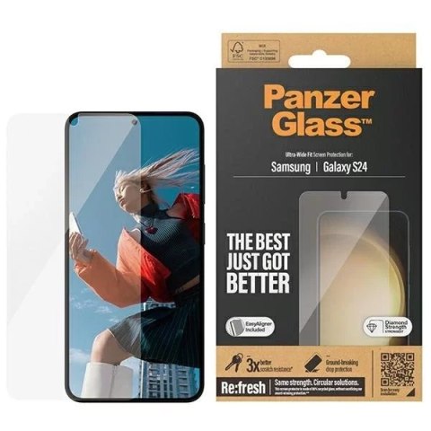 PanzerGlass Szkło hartowane do Samsung Galaxy S24 PanzerGlass Refresh Ultra-Wide Fit EasyAligner PanzerGlass Szkło hartowane do Samsung Galaxy S24 PanzerGlass Refresh Ultra-Wide Fit EasyAligner