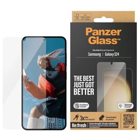 PanzerGlass Szkło hartowane do Samsung Galaxy S24 PanzerGlass Refresh Ultra-Wide Fit EasyAligner PanzerGlass Szkło hartowane do Samsung Galaxy S24 PanzerGlass Refresh Ultra-Wide Fit EasyAligner