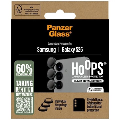 PanzerGlass Szkło hartowane do Samsung Galaxy S25 PanzerGlass Hoops Camera Lens Protector Black PanzerGlass Szkło hartowane do Samsung Galaxy S25 PanzerGlass Hoops Camera Lens Protector Black