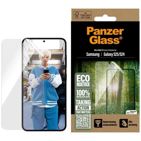 PanzerGlass Szkło hartowane do Samsung Galaxy S25 PanzerGlass Ultra-Wide Fit Eco Matrix PanzerGlass Szkło hartowane do Samsung Galaxy S25 PanzerGlass Ultra-Wide Fit Eco Matrix