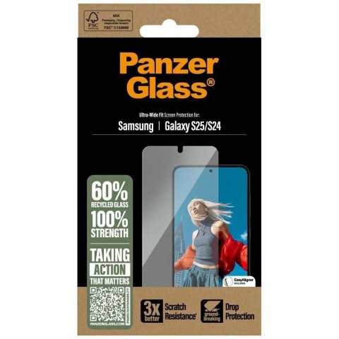 PanzerGlass Szkło hartowane do Samsung Galaxy S25 PanzerGlass Ultra-Wide Fit PanzerGlass Szkło hartowane do Samsung Galaxy S25 PanzerGlass Ultra-Wide Fit