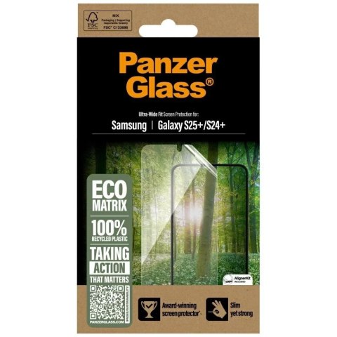 PanzerGlass Szkło hartowane do Samsung Galaxy S25+ Plus PanzerGlass Ultra-Wide Fit Eco Matrix PanzerGlass Szkło hartowane do Samsung Galaxy S25+ Plus PanzerGlass Ultra-Wide Fit Eco Matrix