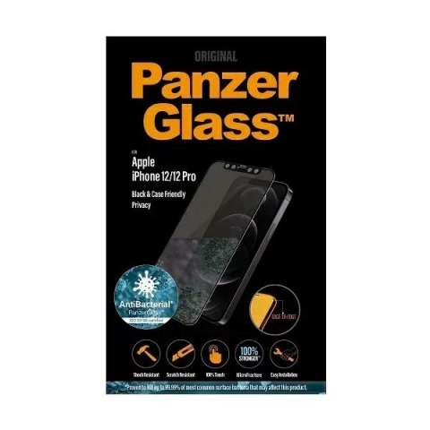 PanzerGlass Szkło hartowane do iPhone 12/12 Pro PanzerGlass Privacy E2E Super+ Czarny